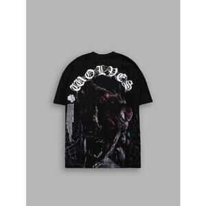 Black Graphic T-Shirt with Venom Design